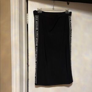 Michael Kors Black knit Pencil Skirt with Logo Trim